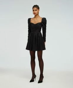 Self-portrait READY TO WEAR Lace Back Taffeta Mini Dress