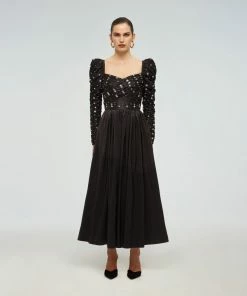 Self-portrait READY TO WEAR Cluster Sequin Taffeta Midi Dress