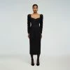 Self-portrait READY TO WEAR Lace Back Taffeta Midi Dress