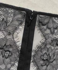 Self-portrait READY TO WEAR Lace Back Taffeta Midi Dress