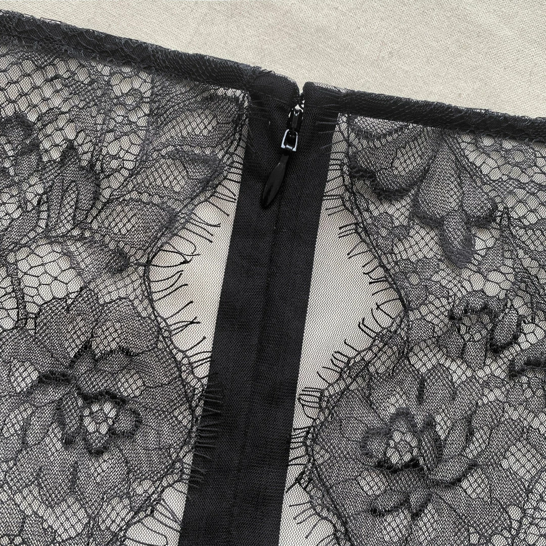 Self-portrait READY TO WEAR Lace Back Taffeta Midi Dress