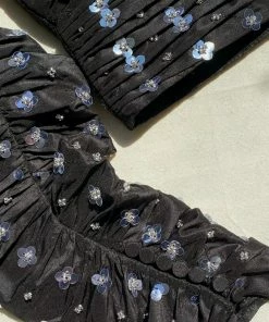 Self-portrait Cluster Sequin Taffeta Top