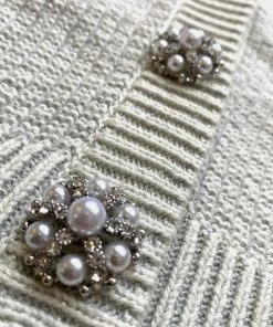 Self-portrait Ivory Knit Cardigan