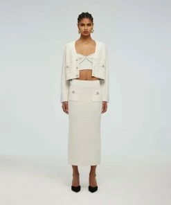 Self-portrait Ivory Knit Skirt