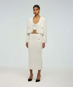 Self-portrait Ivory Knit Skirt