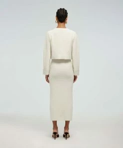 Self-portrait Ivory Knit Skirt