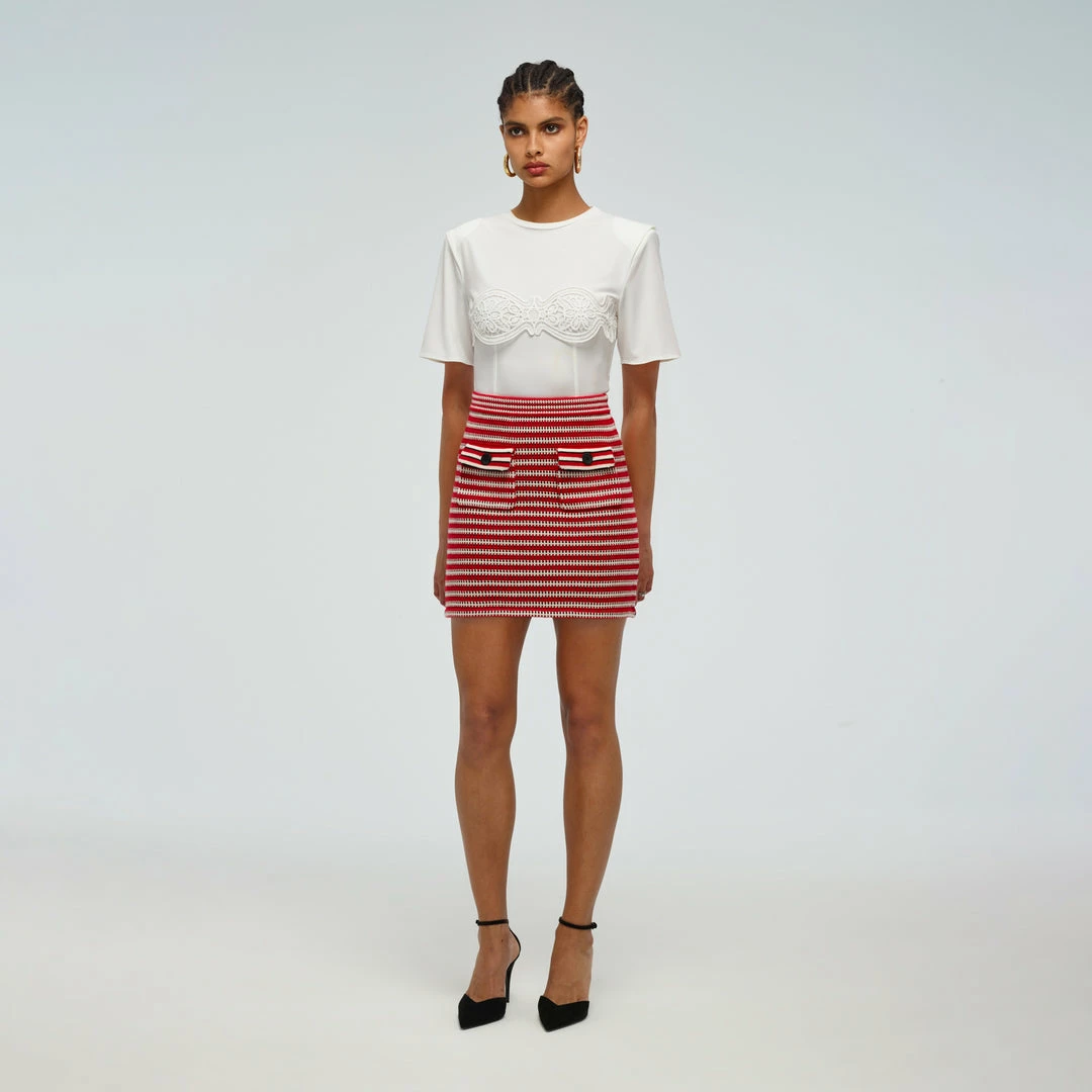 Self-portrait Patterend Knit Skirt READY TO WEAR