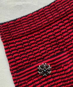 Self-portrait Red Stripe Knit Skirt