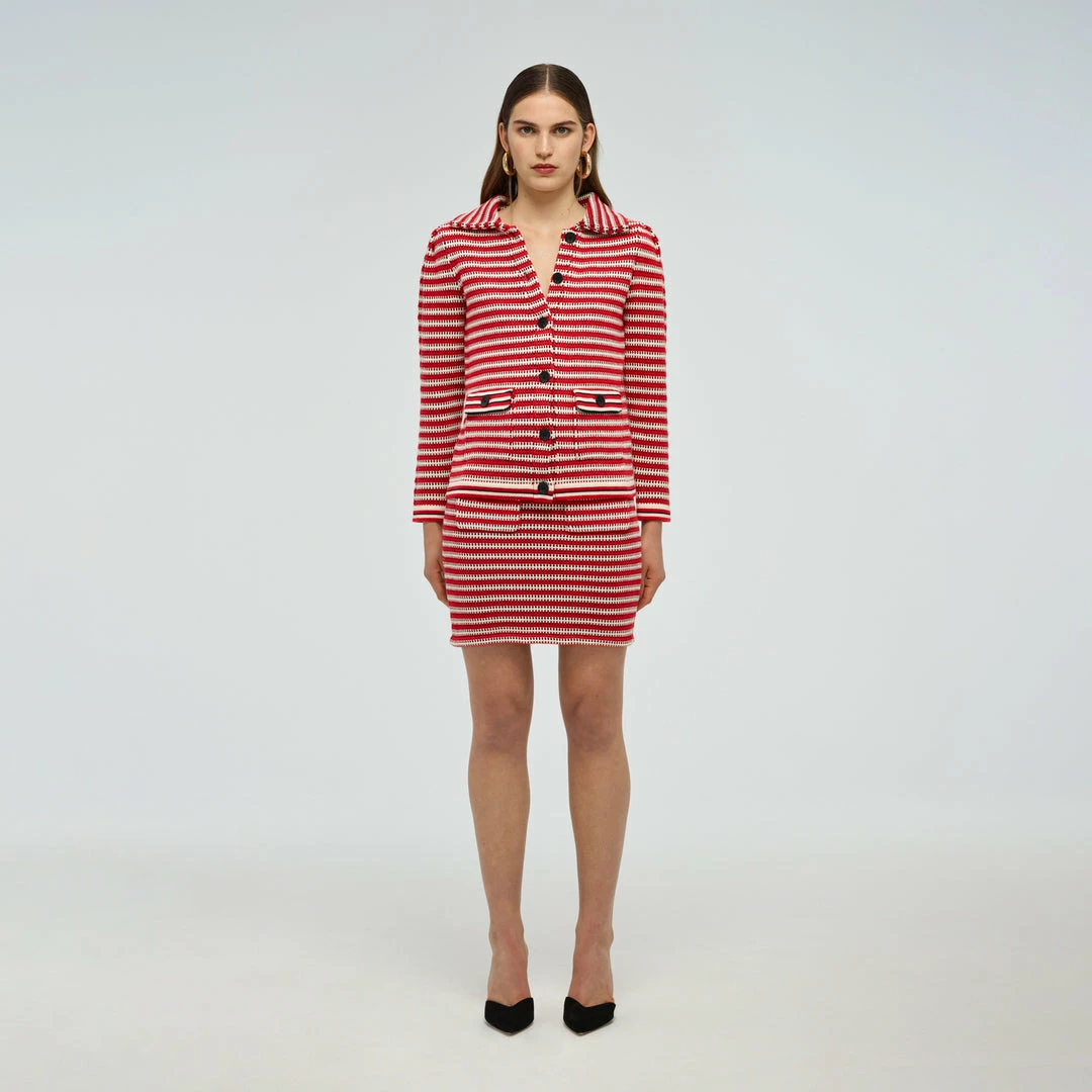 Self-portrait READY TO WEAR Patterned Knit Cardigan