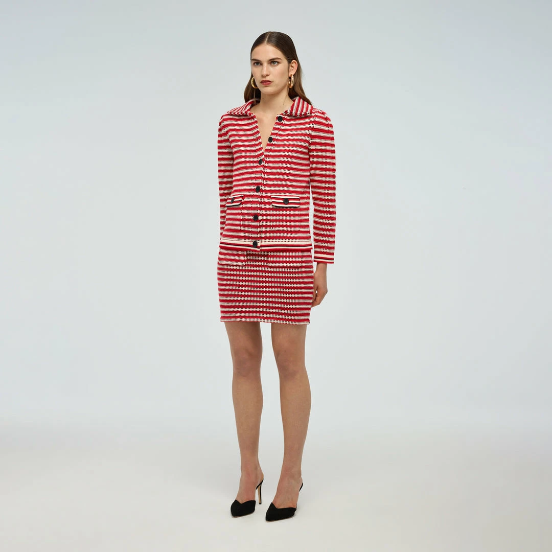 Self-portrait READY TO WEAR Patterned Knit Cardigan