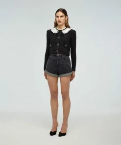 Self-portrait READY TO WEAR Black Lurex Cardigan