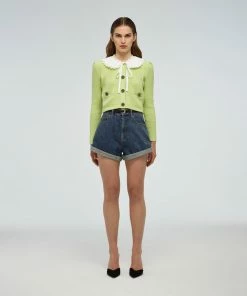 Self-portrait READY TO WEAR Green Lurex Cardigan