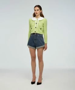 Self-portrait READY TO WEAR Green Lurex Cardigan