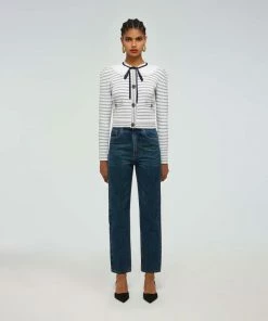 Self-portrait Stripe Lurex Cardigan