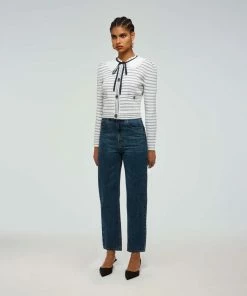 Self-portrait Stripe Lurex Cardigan