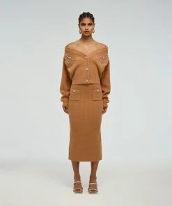 Self-portrait Knit Midi Skirt