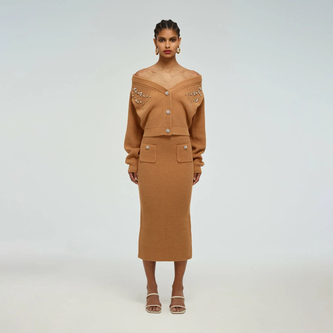 Self-portrait Knit Midi Skirt