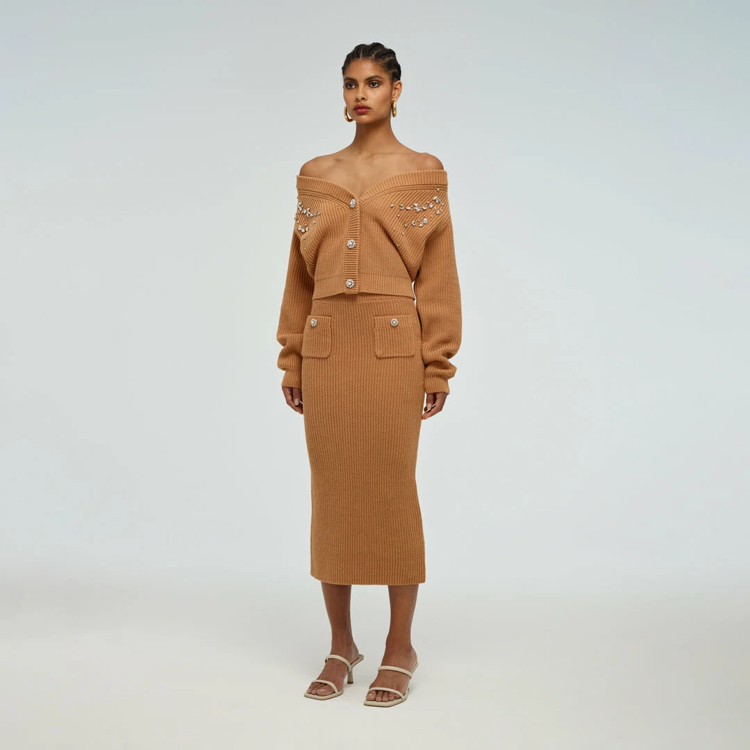 Self-portrait Knit Midi Skirt