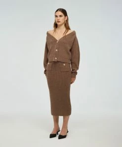 Self-portrait Cashmere Off Shoulder Cardigan READY TO WEAR