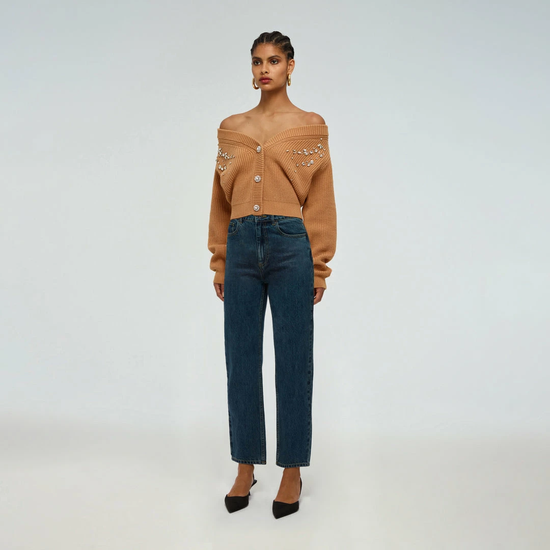 Self-portrait READY TO WEAR Diamante Embellished Knit Cardigan