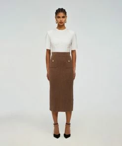 Self-portrait READY TO WEAR Cashmere Knit Midi Skirt