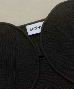 Self-portrait READY TO WEAR Black Lace Applique Knit Dress