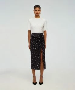 Self-portrait Polka Dot Wrap Midi Skirt Bottoms
