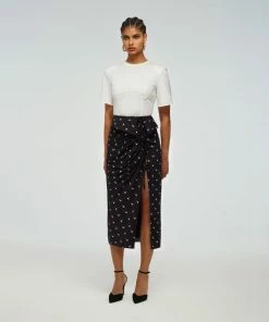 Self-portrait Polka Dot Wrap Midi Skirt Bottoms
