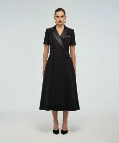 Self-portrait READY TO WEAR Metallic Boucle Midi Dress