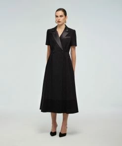 Self-portrait READY TO WEAR Metallic Boucle Midi Dress