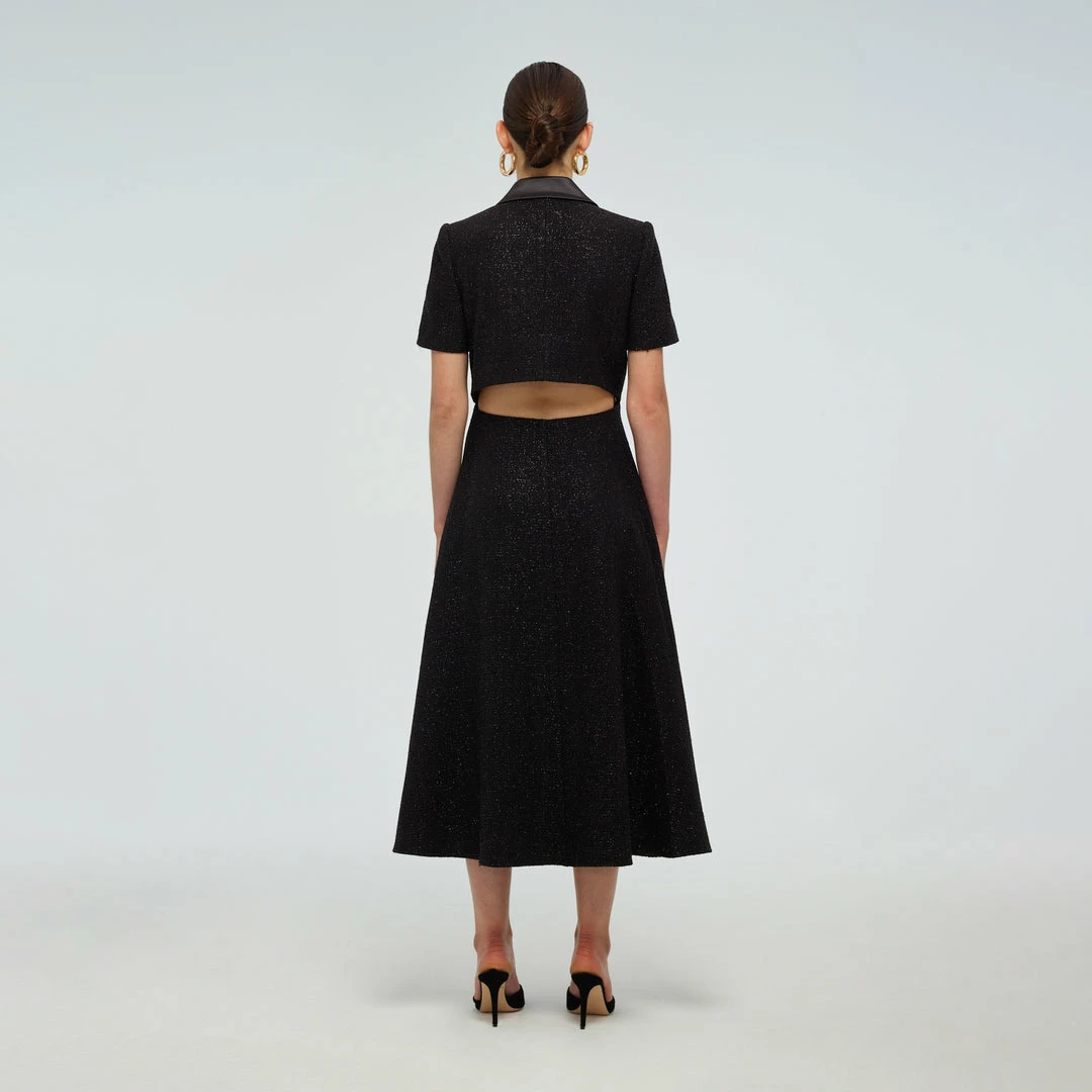 Self-portrait READY TO WEAR Metallic Boucle Midi Dress