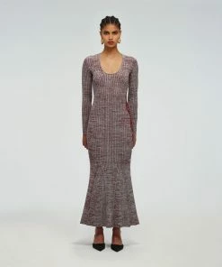 Self-portrait READY TO WEAR Lace Applique Knit Dress