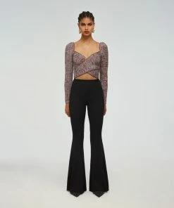 Self-portrait Crossover Knit Top READY TO WEAR