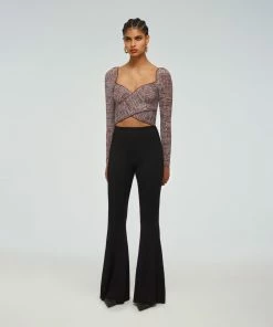 Self-portrait Crossover Knit Top READY TO WEAR