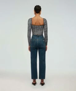 Self-portrait Monochome Crossover Knit Top