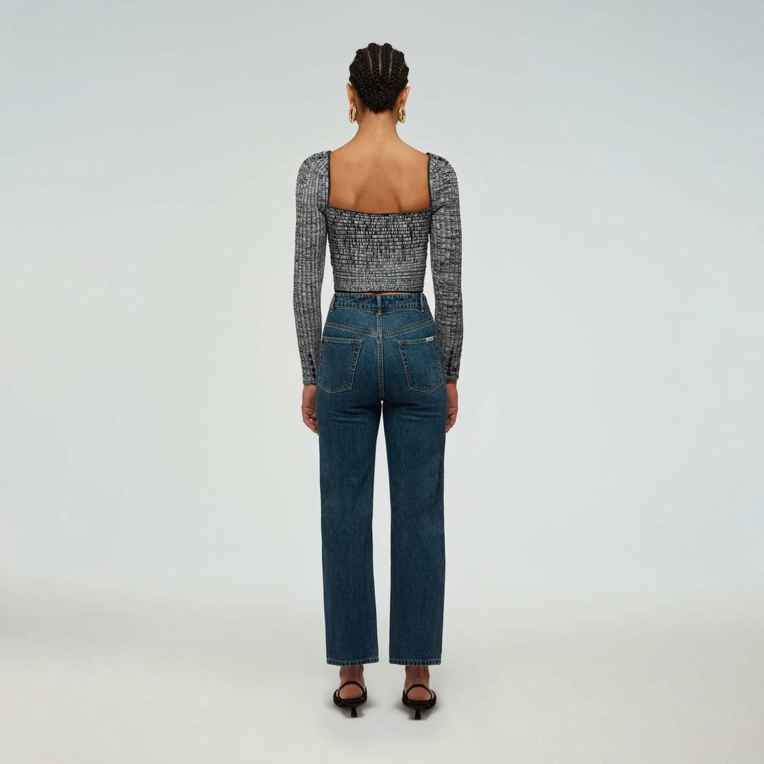 Self-portrait Monochome Crossover Knit Top