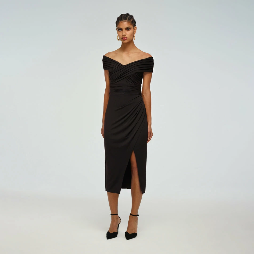 Self-portrait READY TO WEAR Crossover Midi Dress