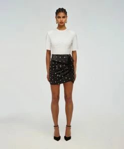Self-portrait Cluster Sequin Taffeta Skirt