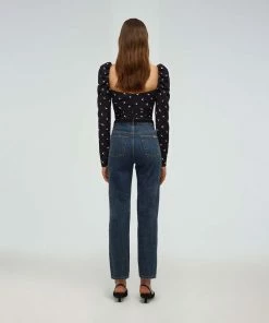 Self-portrait Polka Dot Stretch Crepe Top READY TO WEAR