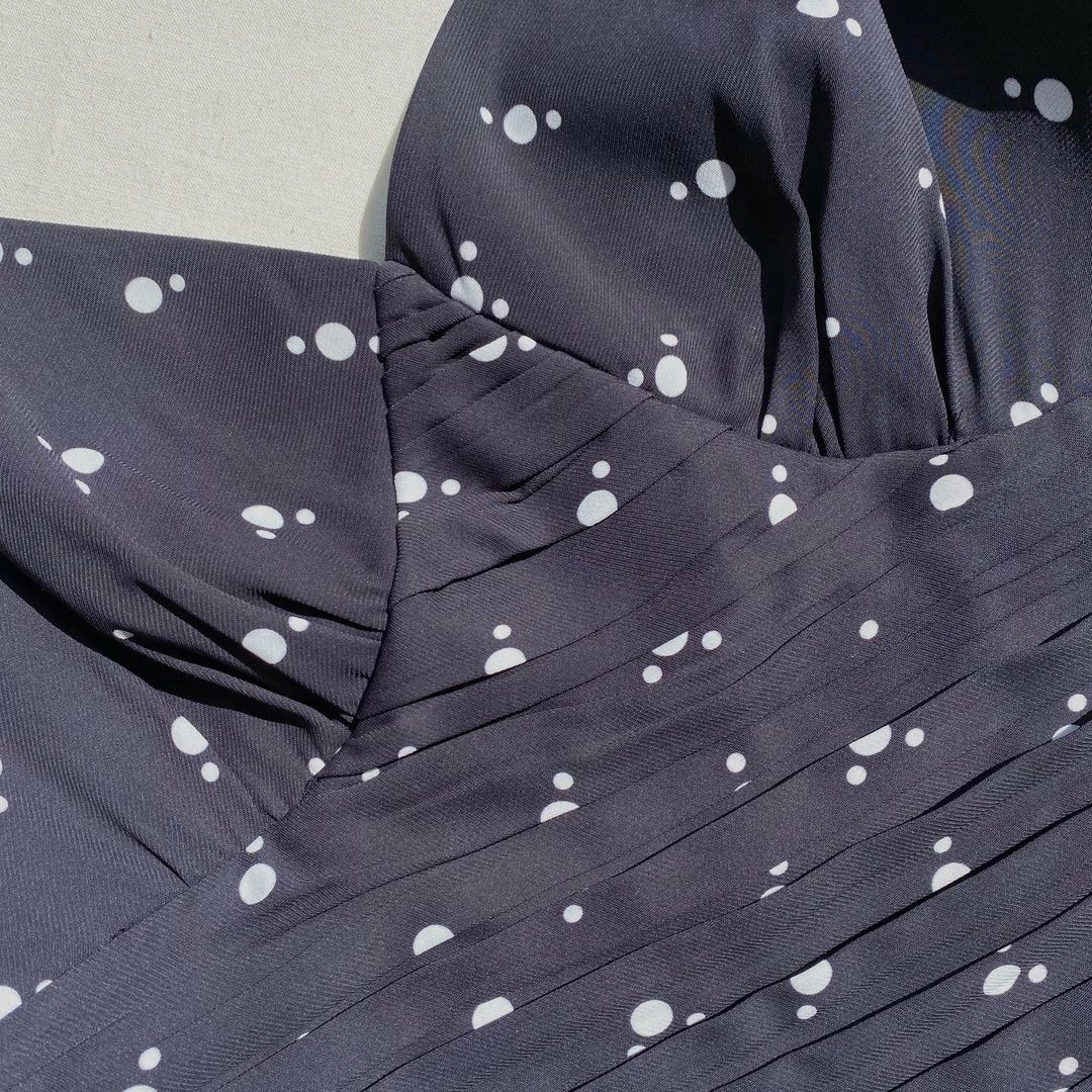 Self-portrait Polka Dot Stretch Crepe Top READY TO WEAR