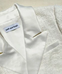 Self-portrait READY TO WEAR Tailored Cream Boucle Mini Dress