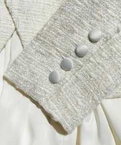 Self-portrait READY TO WEAR Tailored Cream Boucle Mini Dress