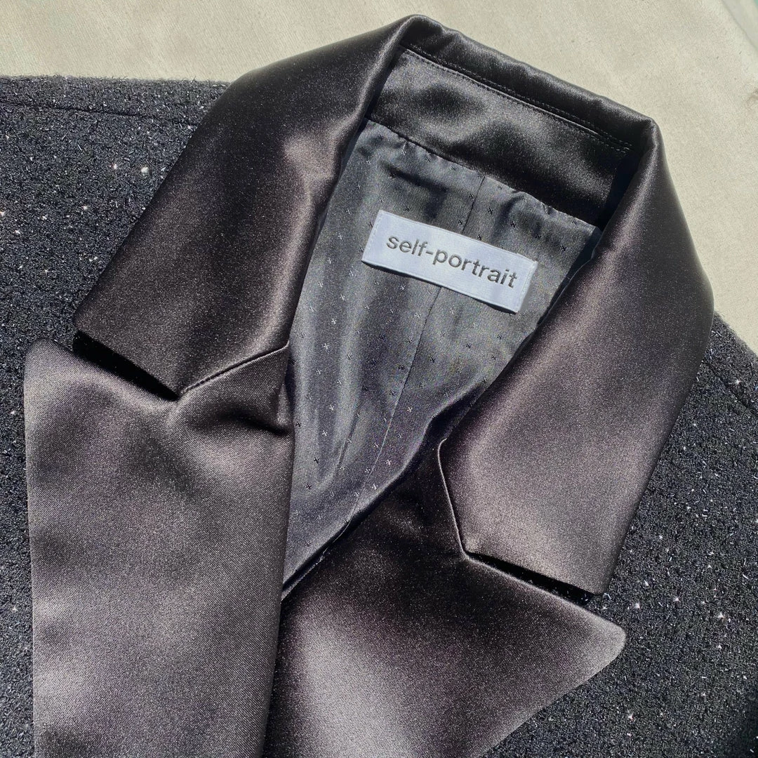 Self-portrait READY TO WEAR Metallic Boucle Midi Dress