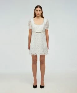 Self-portrait White Guipure Mini Dress READY TO WEAR
