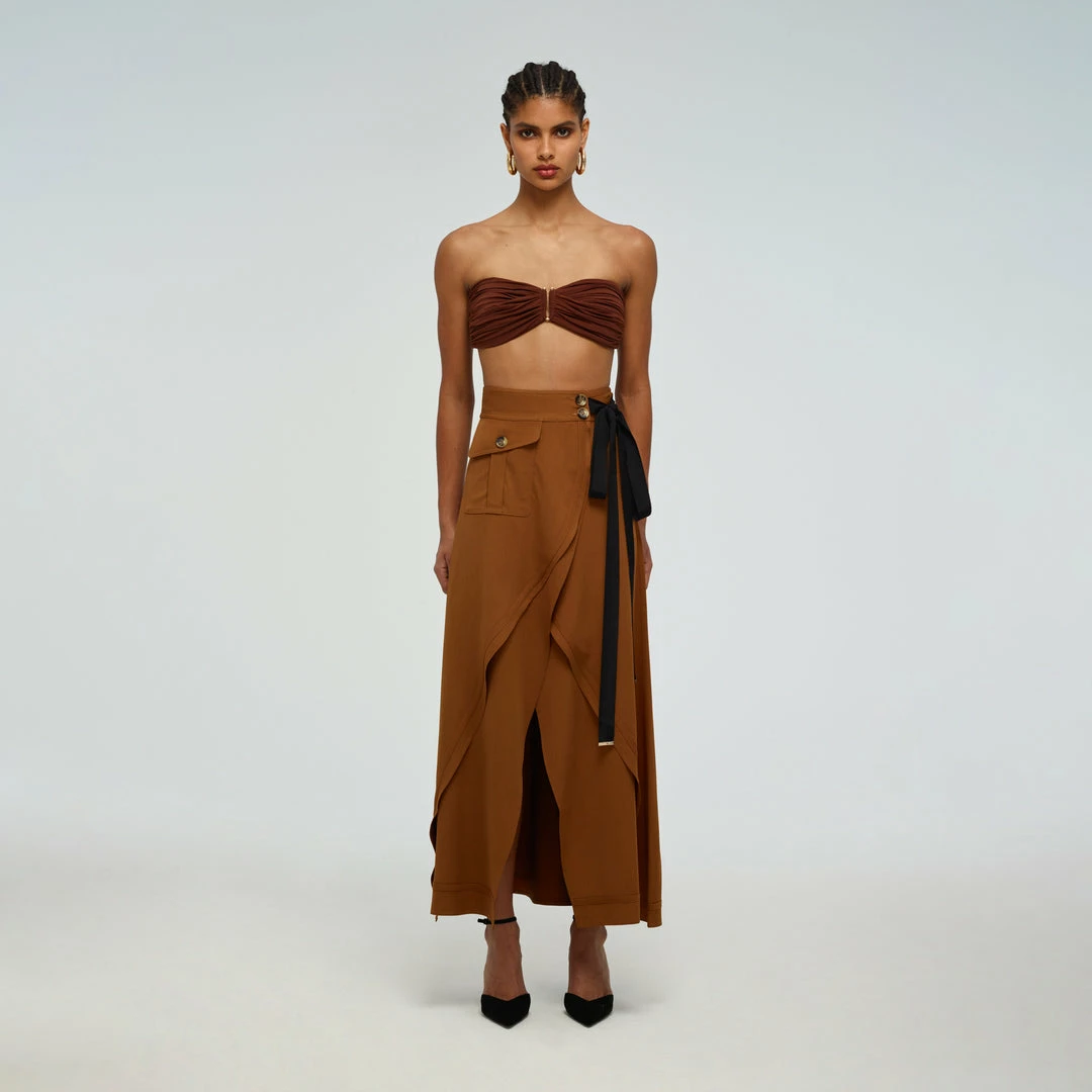 Self-portrait Wrap Midi Skirt READY TO WEAR