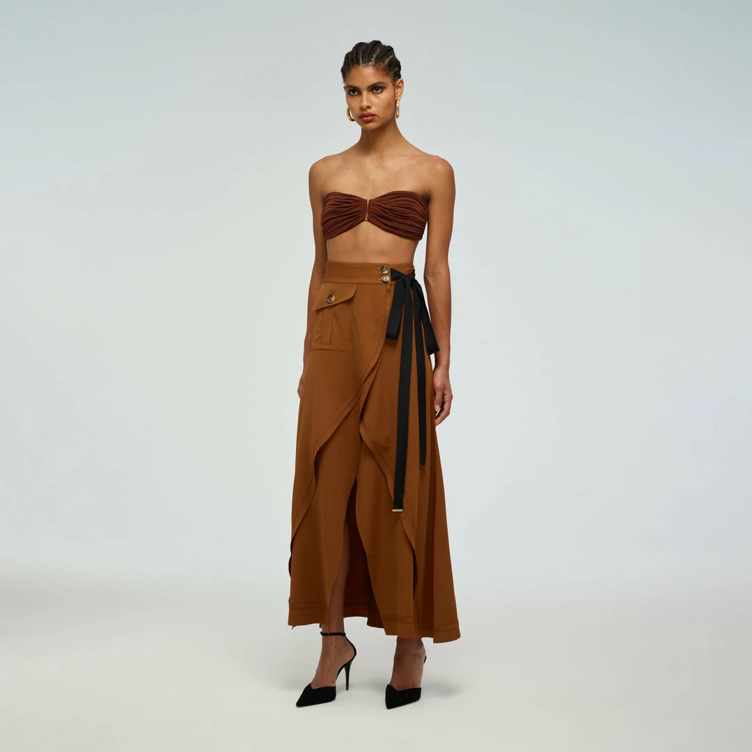 Self-portrait Wrap Midi Skirt READY TO WEAR