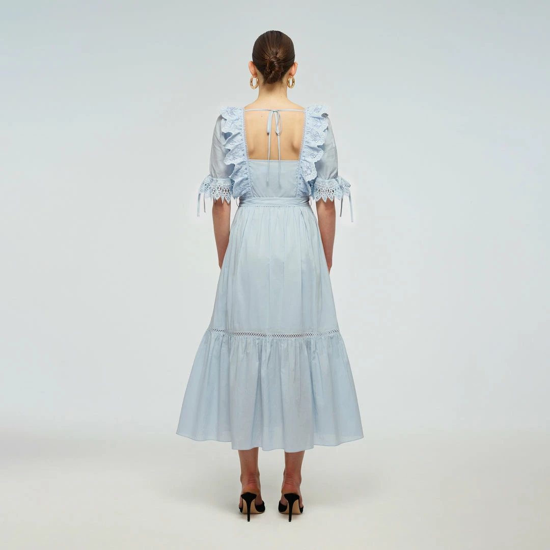 Self-portrait READY TO WEAR Floral Broderie Cotton Midi Dress