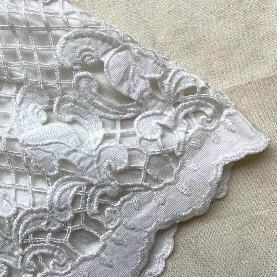 Self-portrait READY TO WEAR Lattice Embroidered Cotton Playsuit