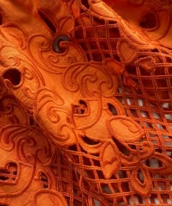 Self-portrait READY TO WEAR Lattice Embroidered Cotton Skirt