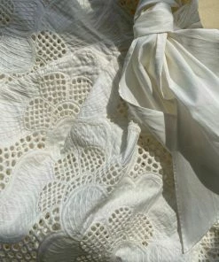 Self-portrait Floral Embroidered Cotton Wrap Dress READY TO WEAR